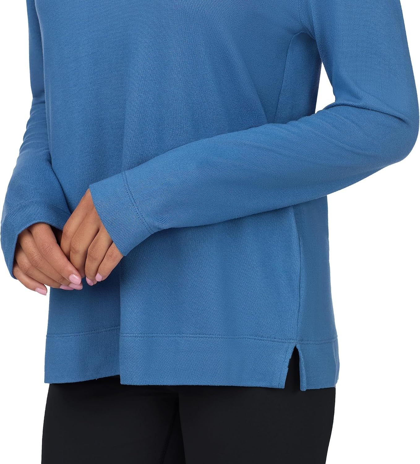 image:imageNautica Womens Long Sleeve Crewneck Pajama Top Lightweight Soft and Cozy PJ Shirt Sweater Knit Sleepwear amp LoungewearBlue