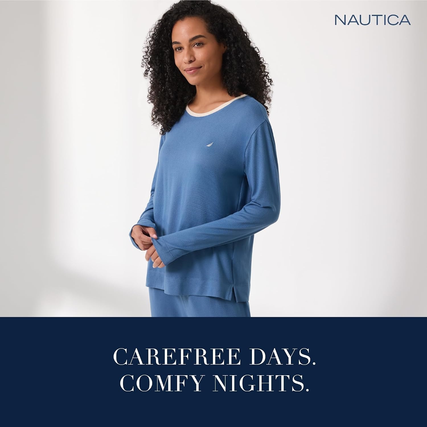 image:imageNautica Womens Long Sleeve Crewneck Pajama Top Lightweight Soft and Cozy PJ Shirt Sweater Knit Sleepwear amp LoungewearOatmeal Heather