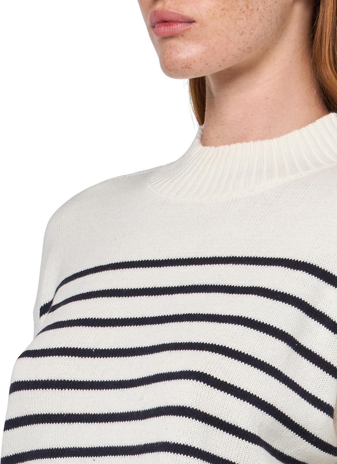 image:imageNautica Womens Long Sleeve Pullover Mockneck SweaterIvoryNight Sky