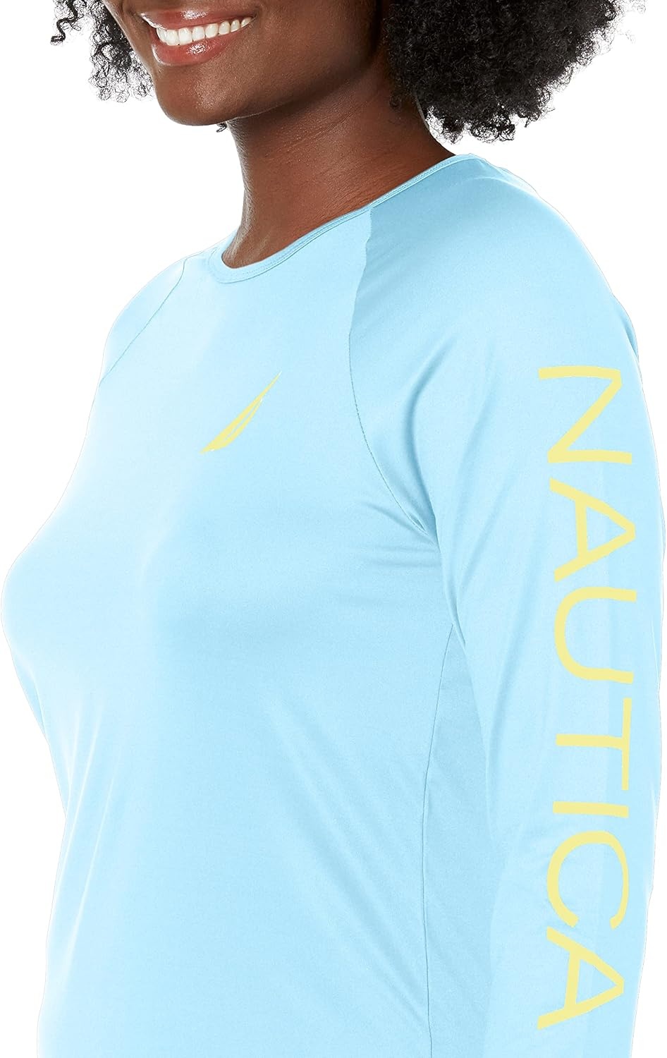 image:imageNautica Womens Long Sleeve Rashguard QuickDry UPF Protection Swim Shirt Pool Beach Hiking Yoga VolleyballTeal