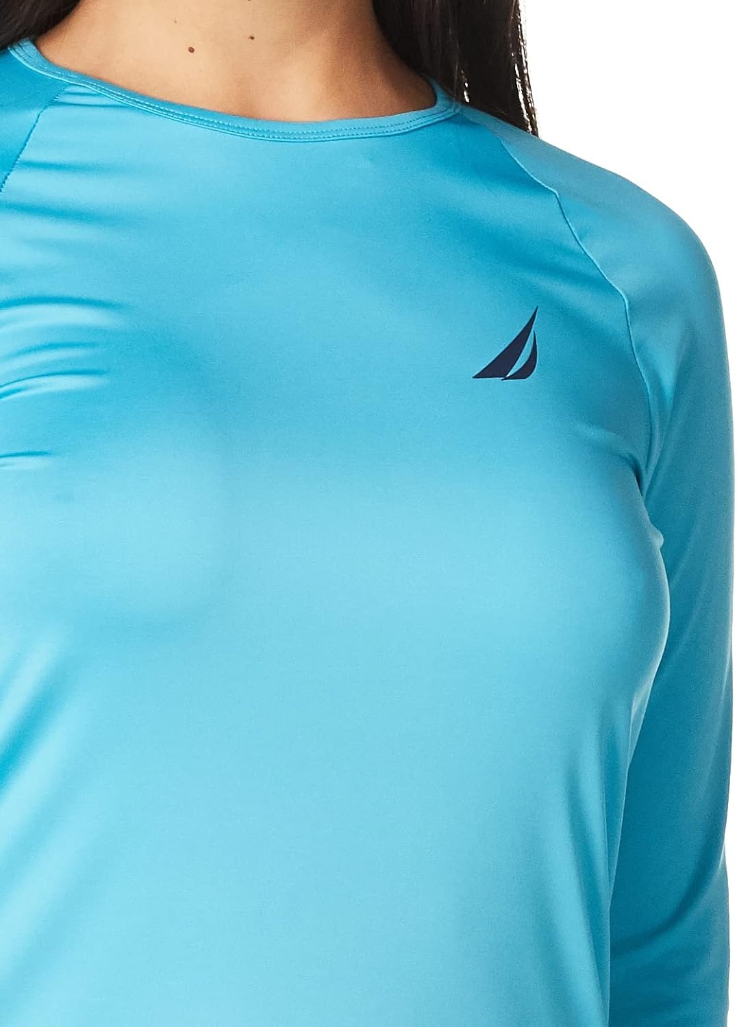 image:imageNautica Womens Long Sleeve Rashguard QuickDry UPF Protection Swim Shirt Pool Beach Hiking Yoga VolleyballTeal