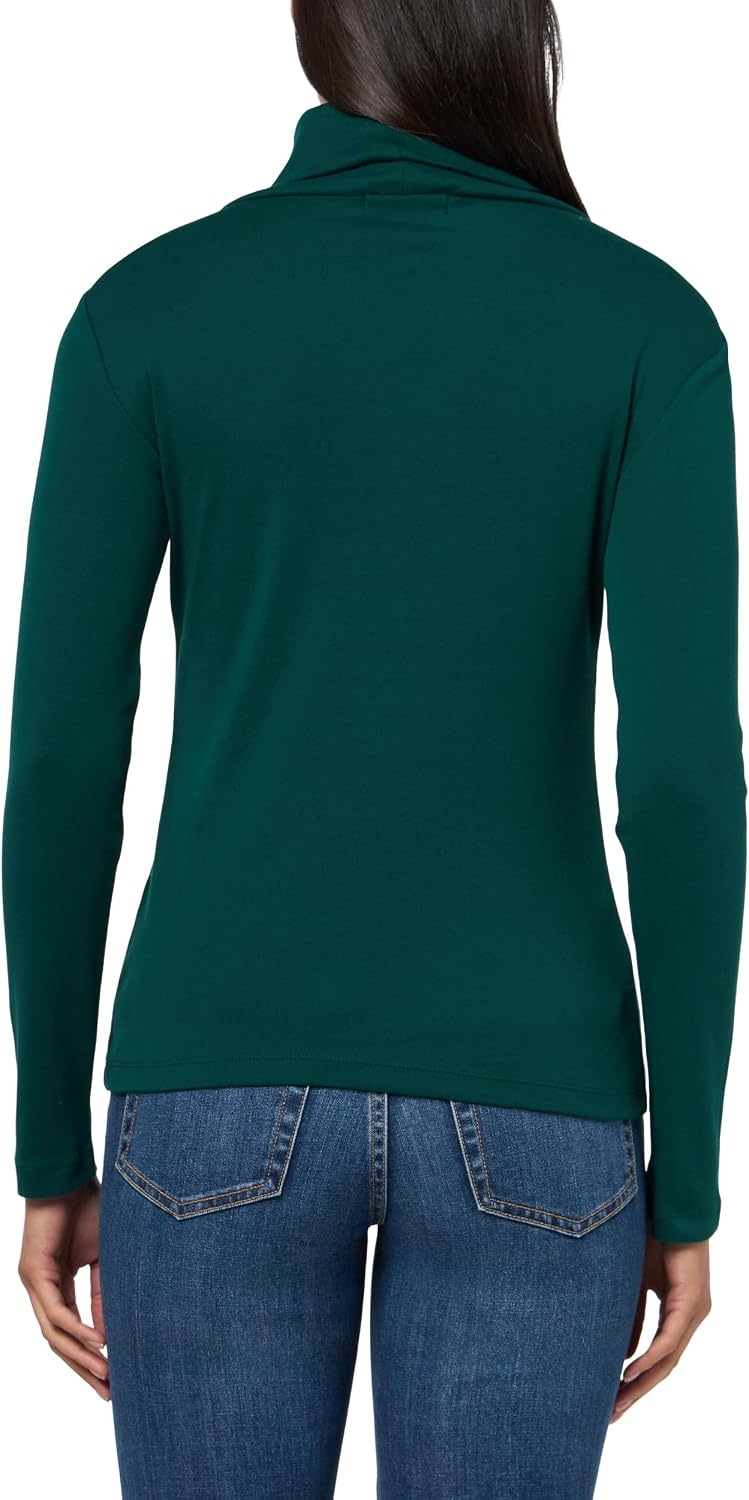 image:imageNautica Womens Long Sleeve Solid Turtleneck ShirtForest