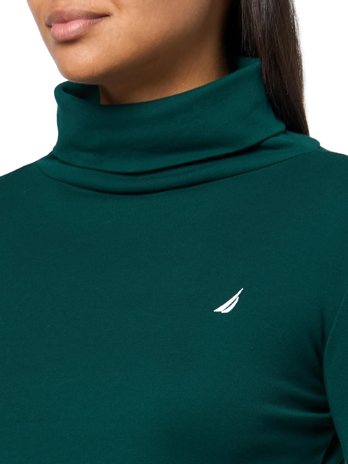 image:imageNautica Womens Long Sleeve Solid Turtleneck ShirtForest
