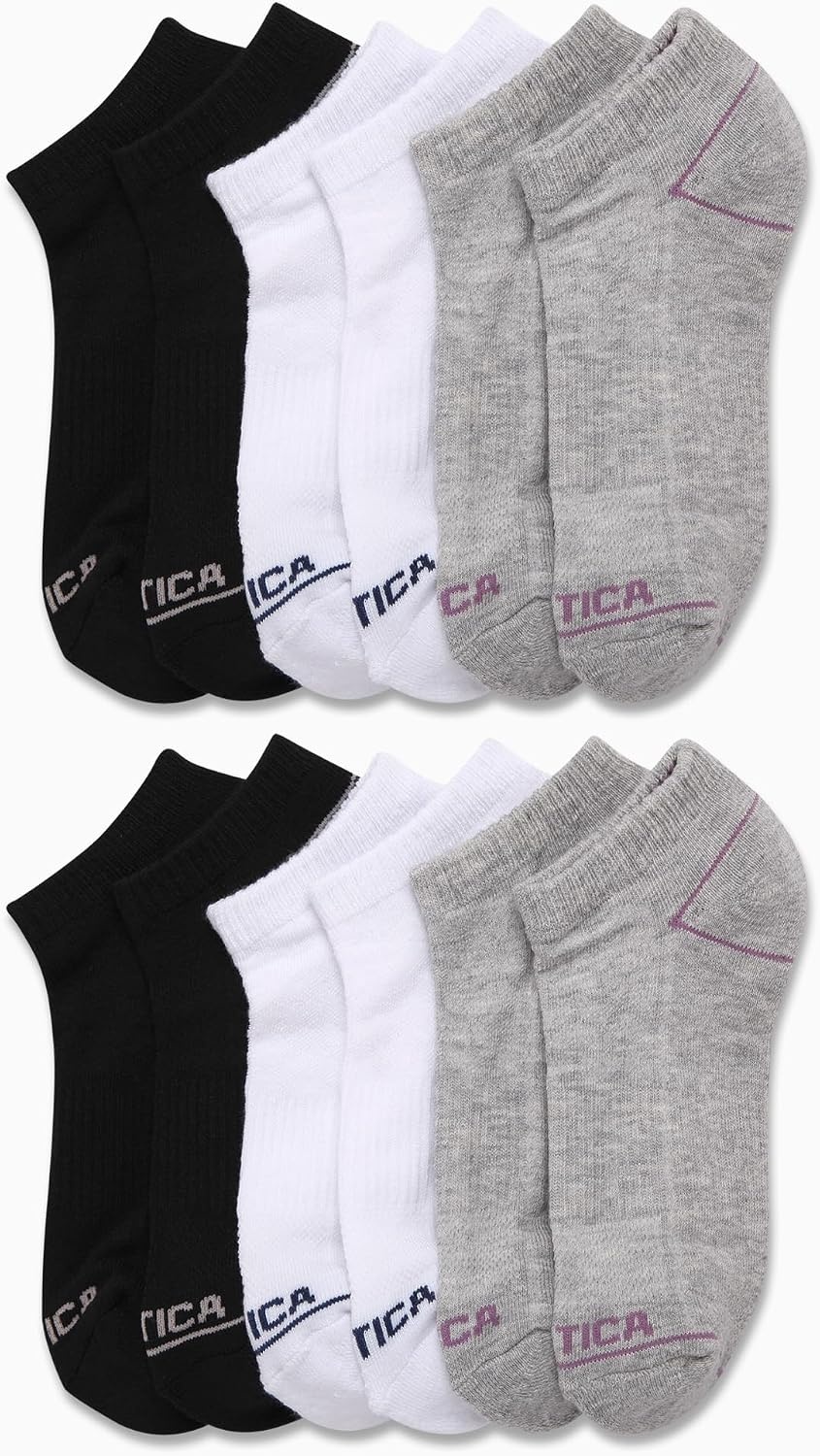 image:imageNautica Womens Low Cut Socks 12 Pack Moisture Wicking Cushioned Athletic No Show Socks for WomenAssorted
