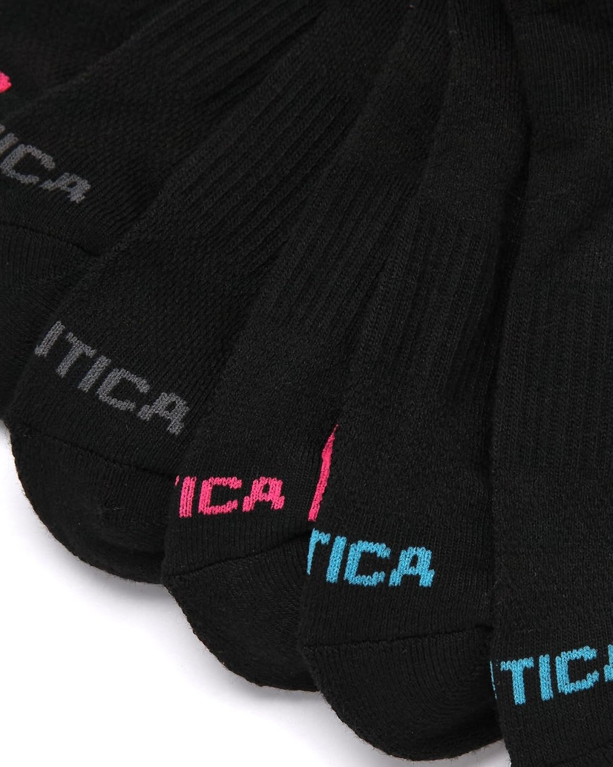 image:imageNautica Womens Low Cut Socks 12 Pack Moisture Wicking Cushioned Athletic No Show Socks for WomenBlack Lines