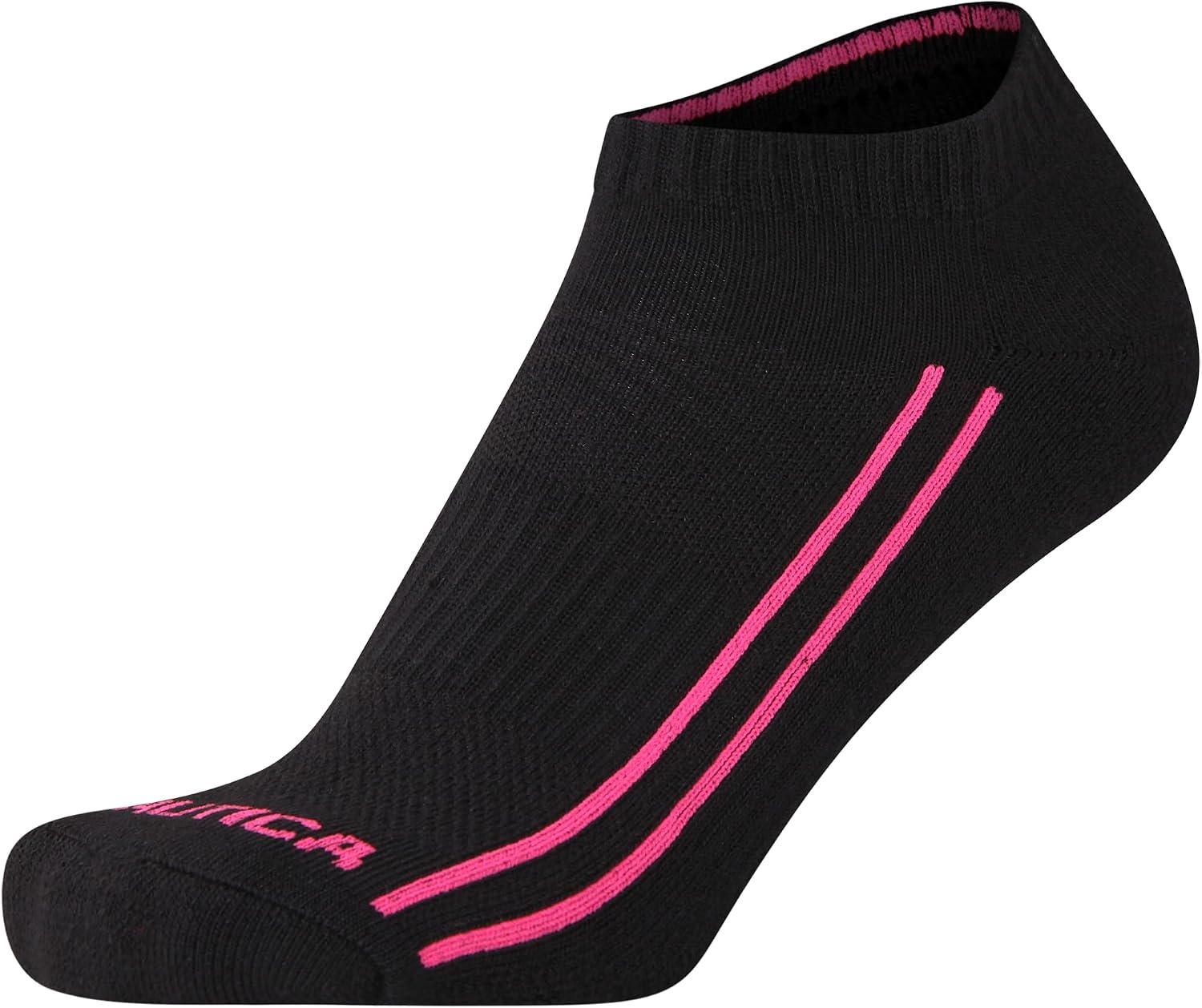 image:imageNautica Womens Low Cut Socks 12 Pack Moisture Wicking Cushioned Athletic No Show Socks for WomenBlack Lines