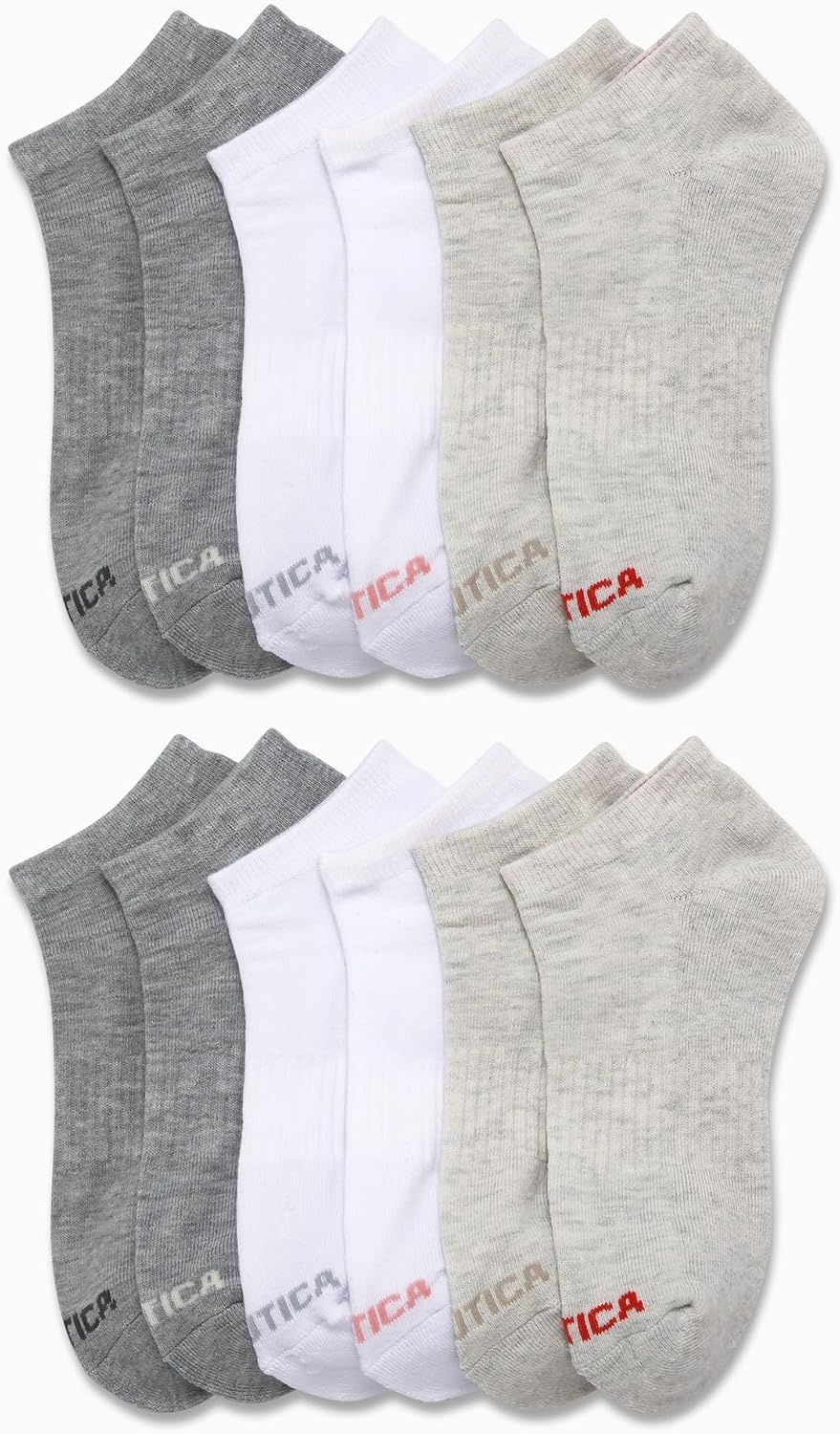 image:imageNautica Womens Low Cut Socks 12 Pack Moisture Wicking Cushioned Athletic No Show Socks for WomenOatmeal Heather Assorted