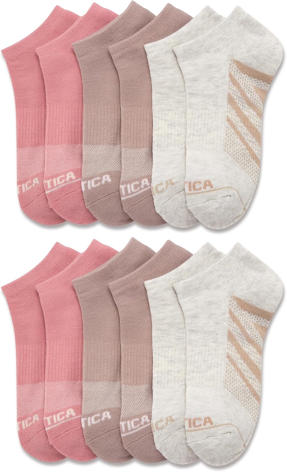 image:imageNautica Womens Low Cut Socks 12 Pack Moisture Wicking Cushioned Athletic No Show Socks for WomenTan Collection