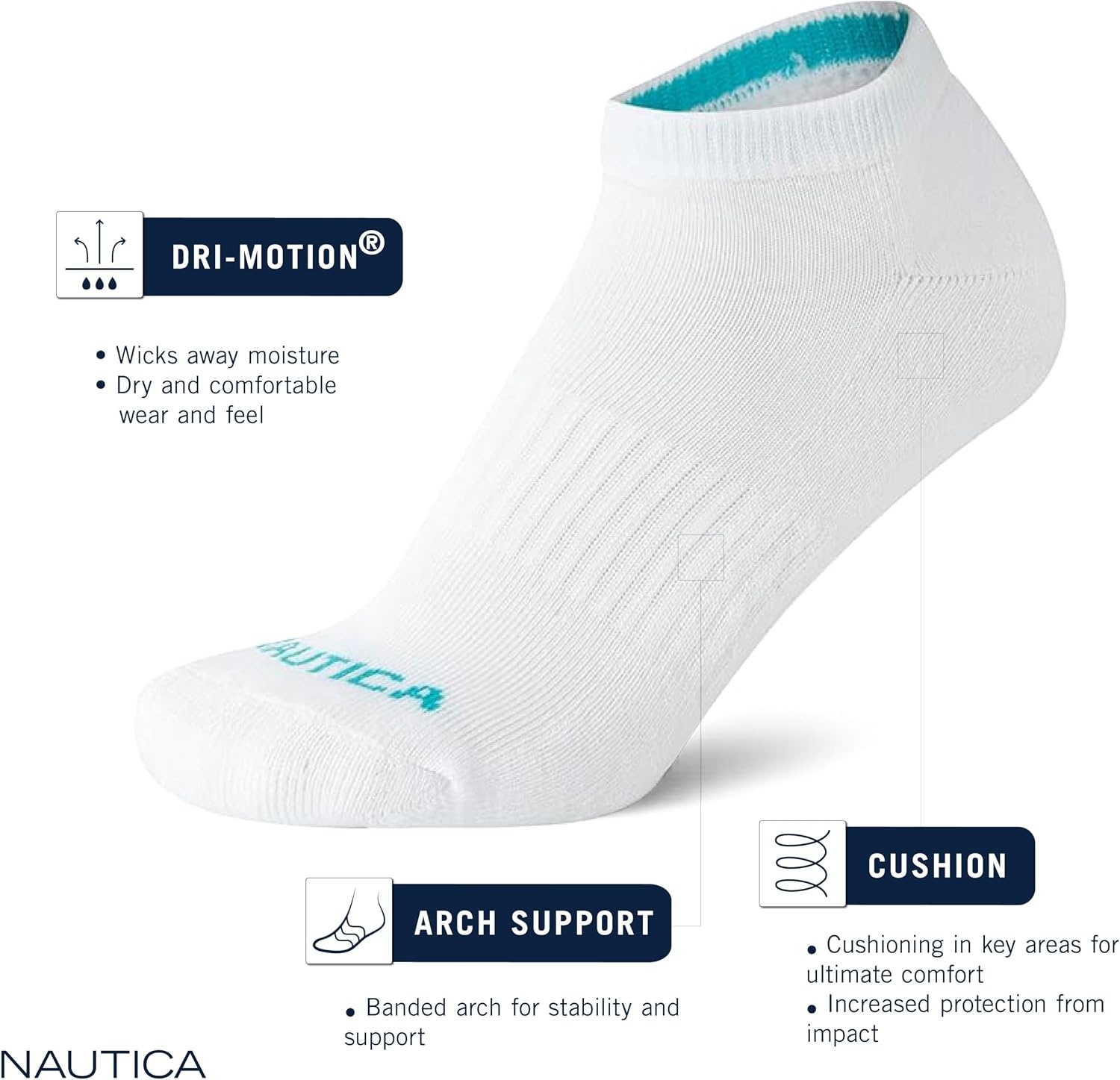 image:imageNautica Womens Low Cut Socks 12 Pack Moisture Wicking Cushioned Athletic No Show Socks for WomenTan Collection