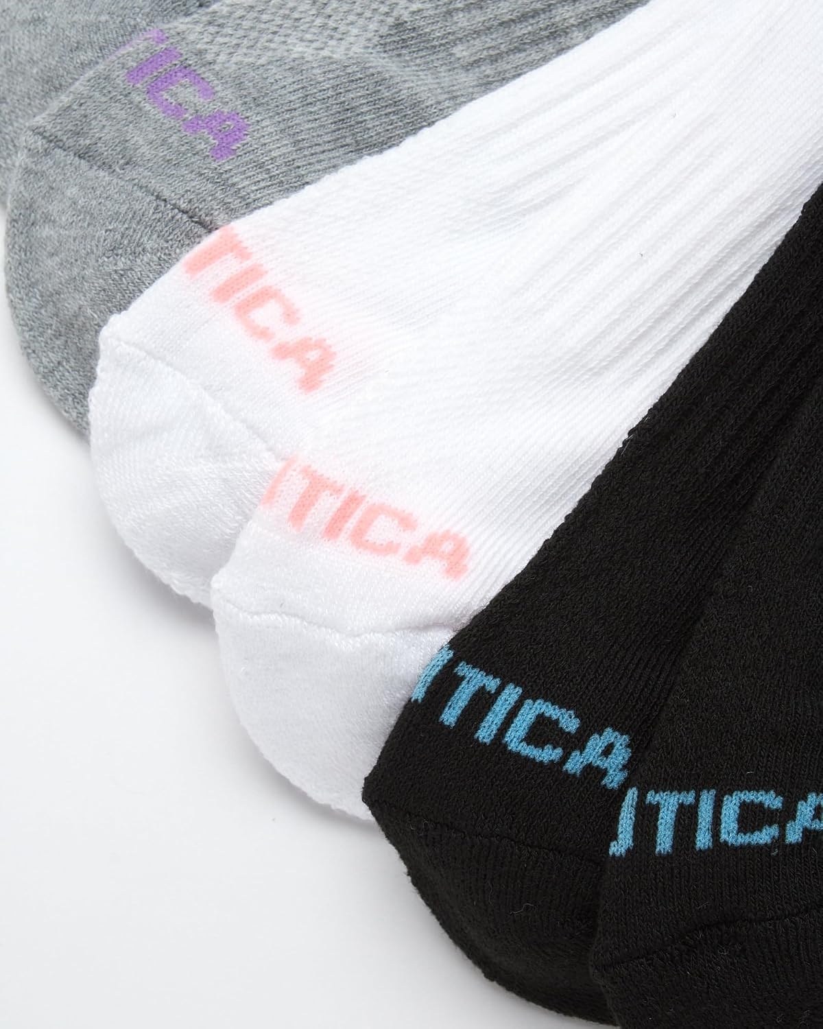 image:imageNautica Womens Low Cut Socks 6 Pack Breathable Mesh Cushioned Athletic Performance No Show Socks for WomenBlack Assortment