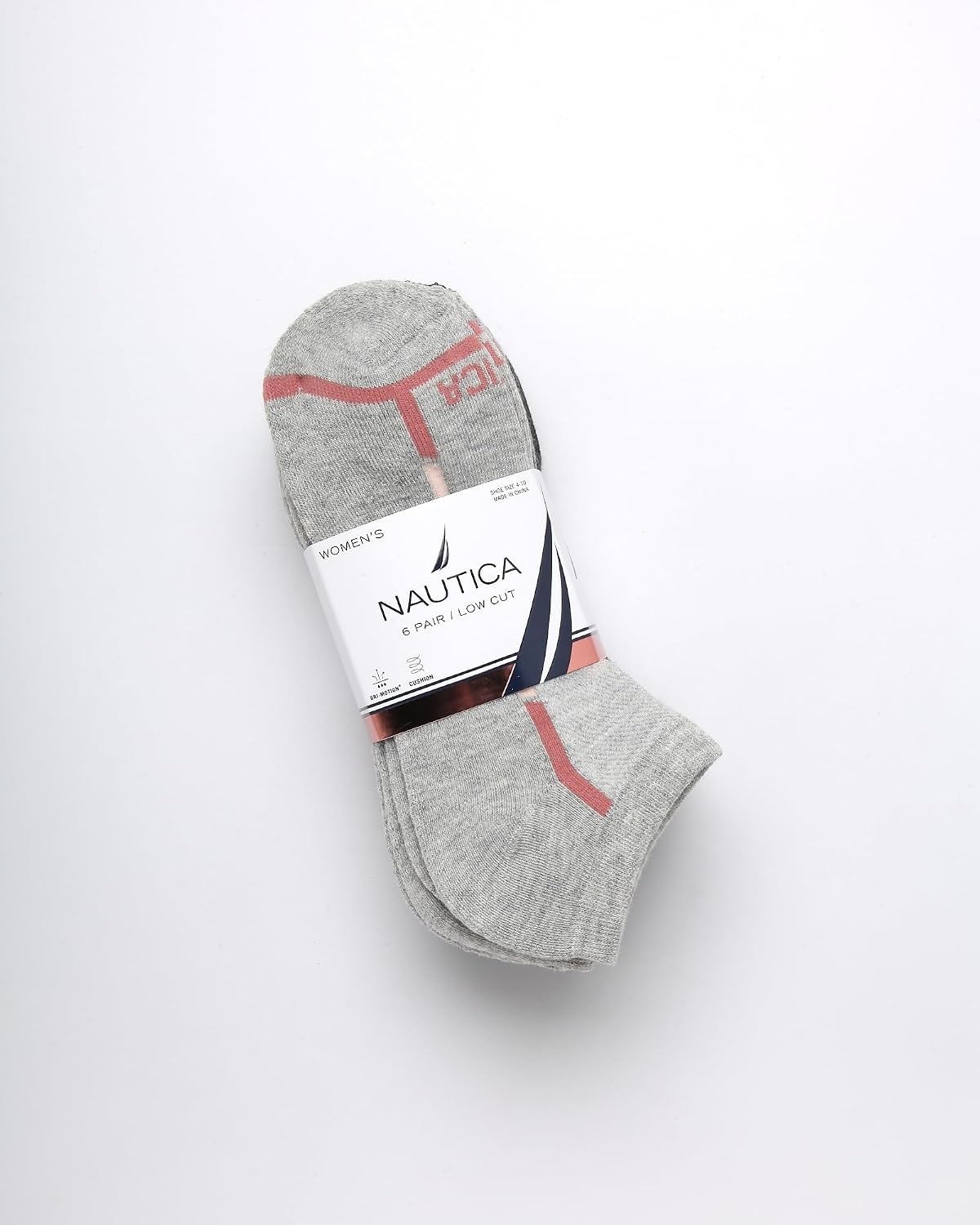 image:imageNautica Womens Low Cut Socks 6 Pack Breathable Mesh Cushioned Athletic Performance No Show Socks for WomenGrey Assorted