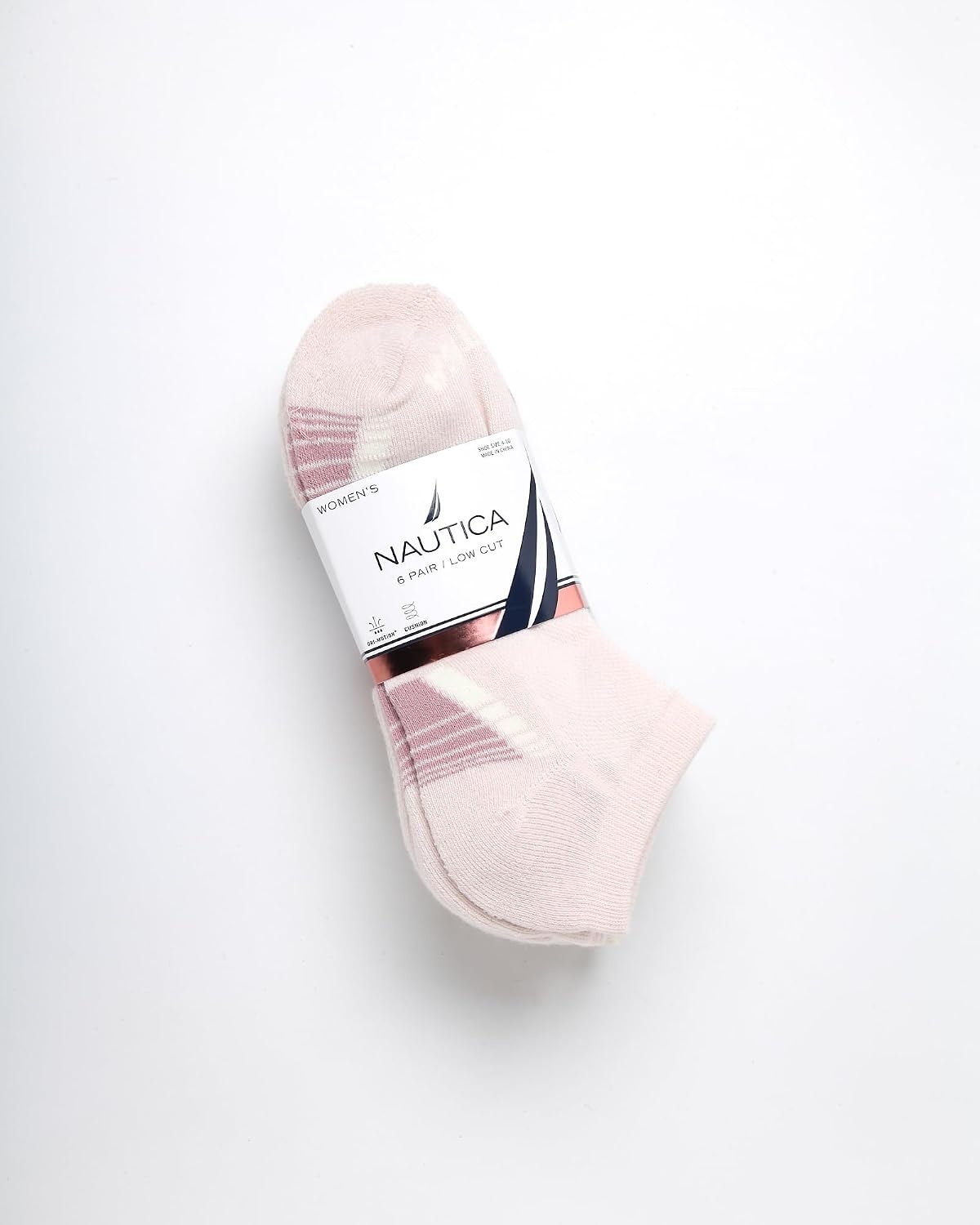 image:imageNautica Womens Low Cut Socks 6 Pack Breathable Mesh Cushioned Athletic Performance No Show Socks for WomenPink Oatmeal