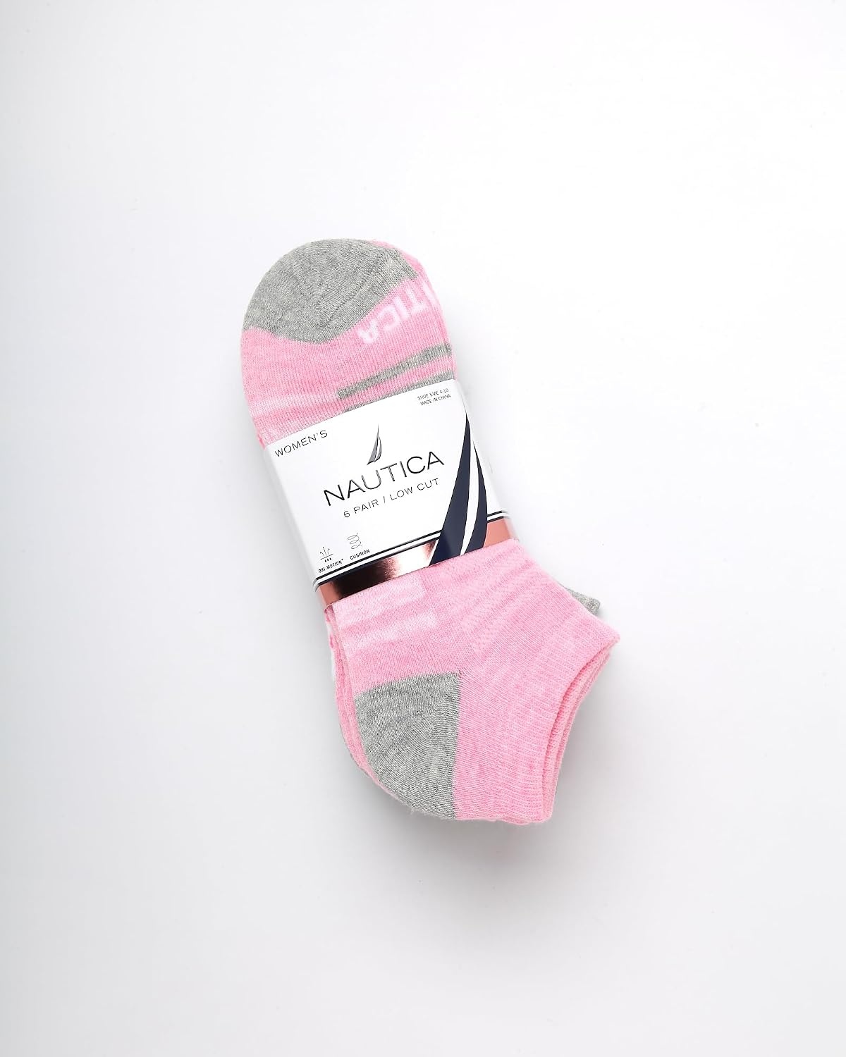 image:imageNautica Womens Low Cut Socks 6 Pack Breathable Mesh Cushioned Athletic Performance No Show Socks for WomenPinkWhiteGrey