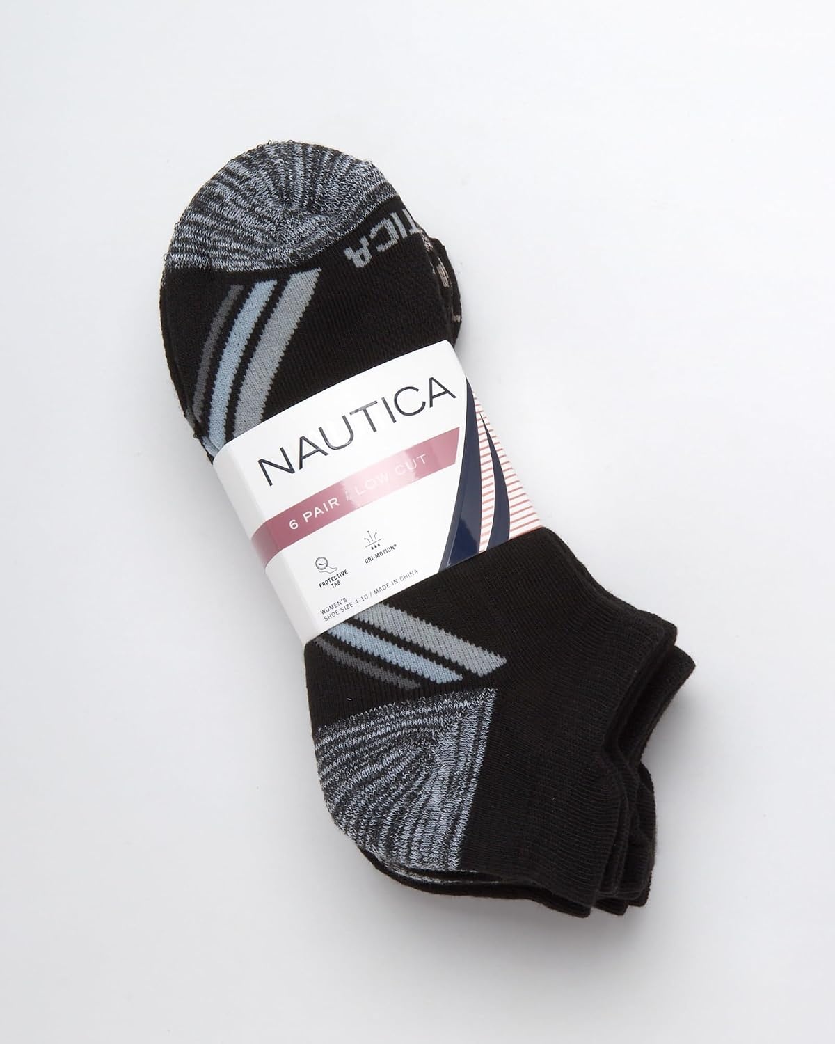 image:imageNautica Womens Low Cut Socks 6 Pack Soft Stretch Breathable Mesh Cushioned Athletic Performance No Show Socks for WomenBlack Tab