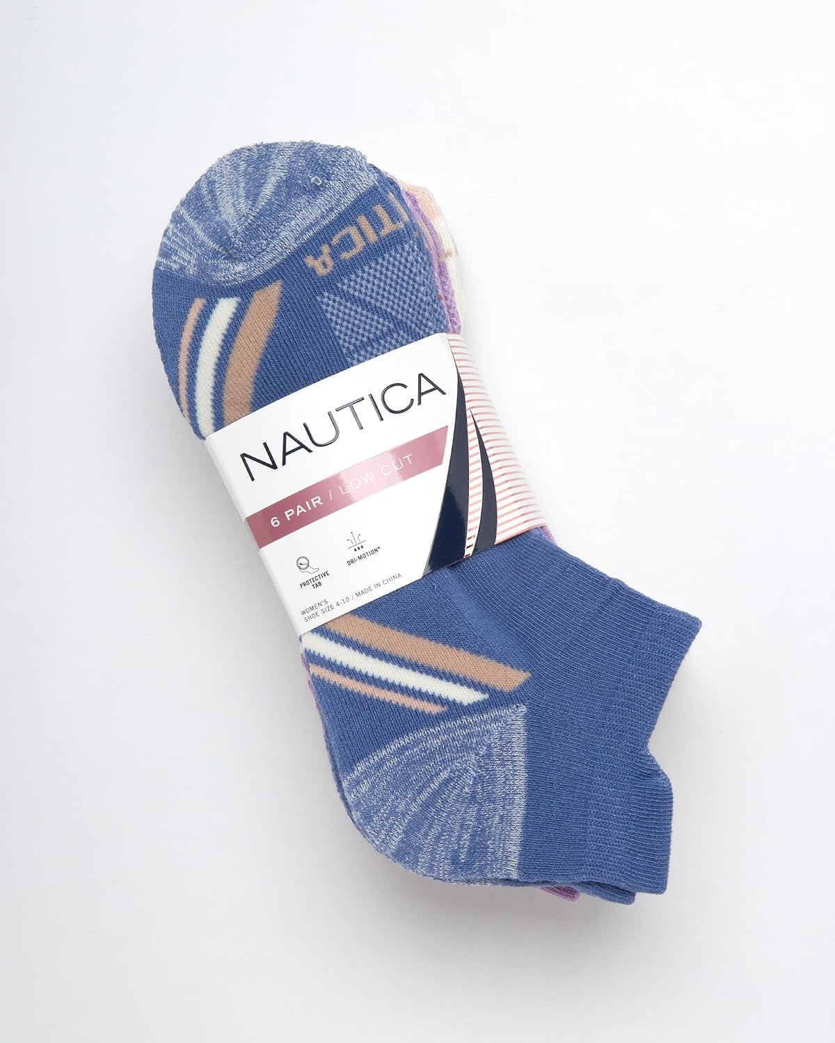 image:imageNautica Womens Low Cut Socks 6 Pack Soft Stretch Breathable Mesh Cushioned Athletic Performance No Show Socks for WomenBlue Assorted Tab