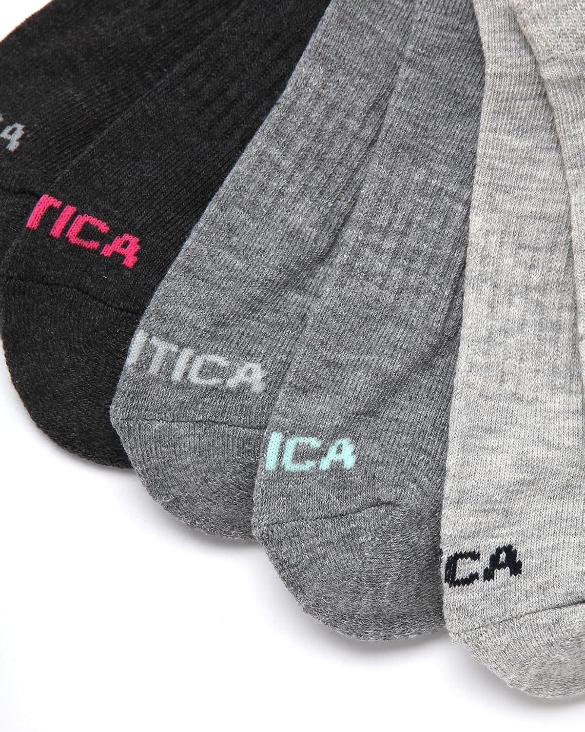 image:imageNautica Womens Low Cut Socks 6 Pack Soft Stretch Breathable Mesh Cushioned Athletic Performance No Show Socks for WomenGrey Assorted