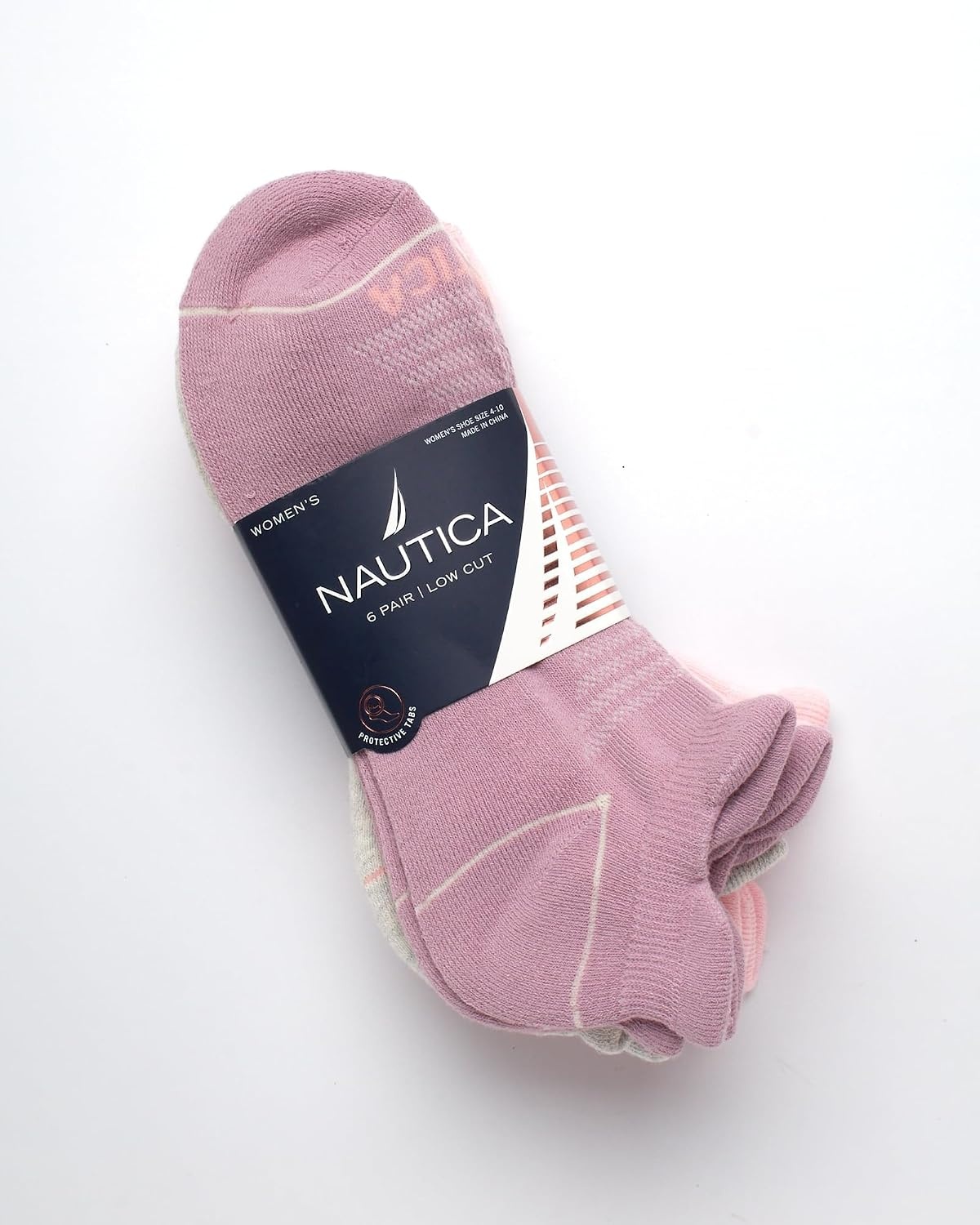 image:imageNautica Womens Low Cut Socks 6 Pack Soft Stretch Breathable Mesh Cushioned Athletic Performance No Show Socks for WomenMauve Tab