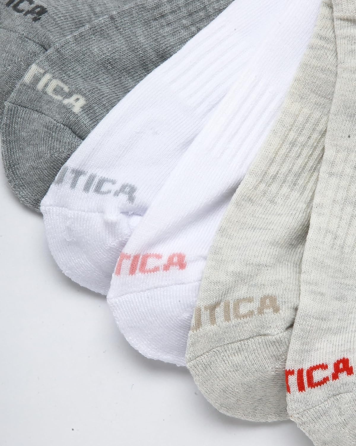 image:imageNautica Womens Low Cut Socks 6 Pack Soft Stretch Breathable Mesh Cushioned Athletic Performance No Show Socks for WomenOatmeal Heather Assorted