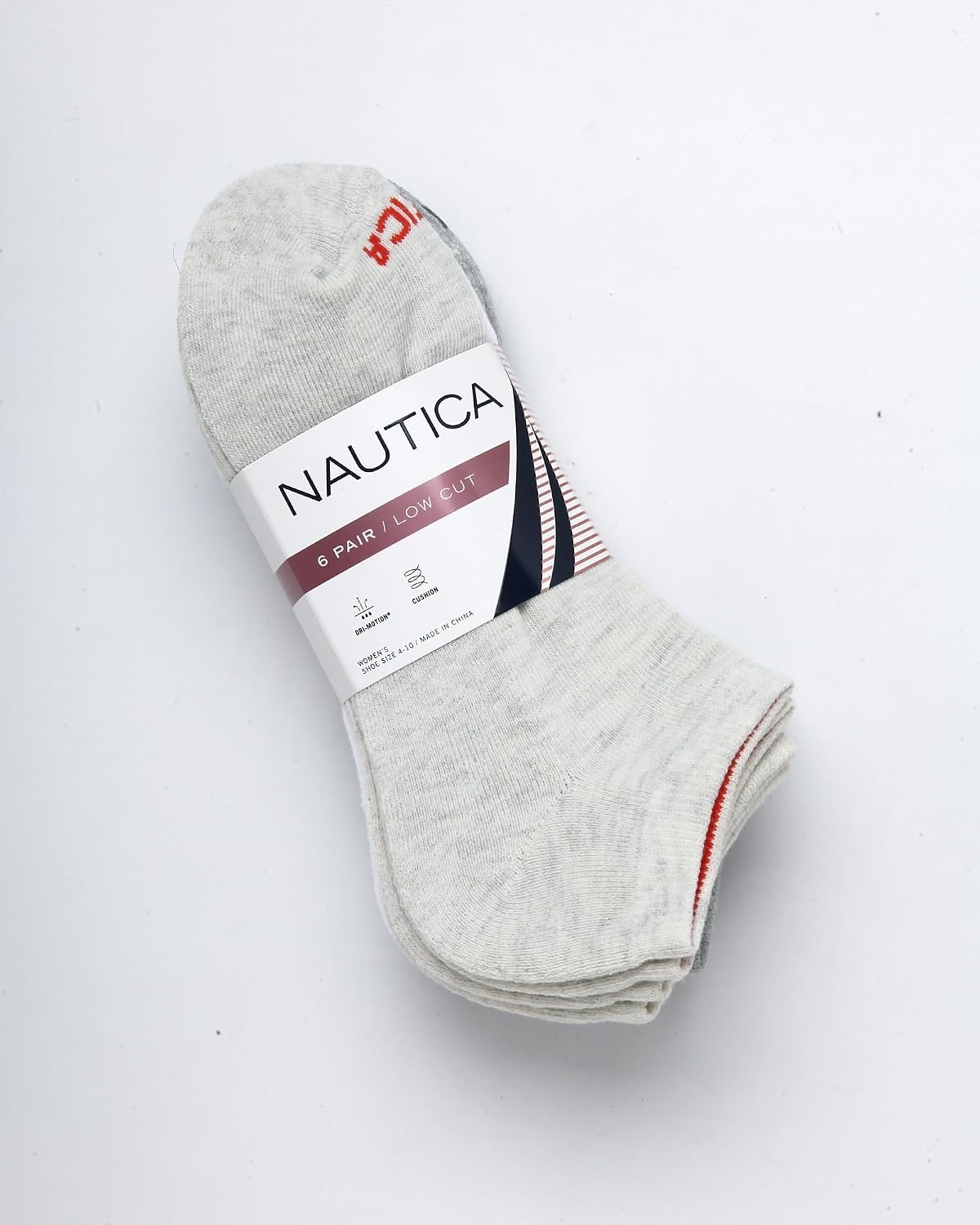 image:imageNautica Womens Low Cut Socks 6 Pack Soft Stretch Breathable Mesh Cushioned Athletic Performance No Show Socks for WomenOatmeal Heather Assorted