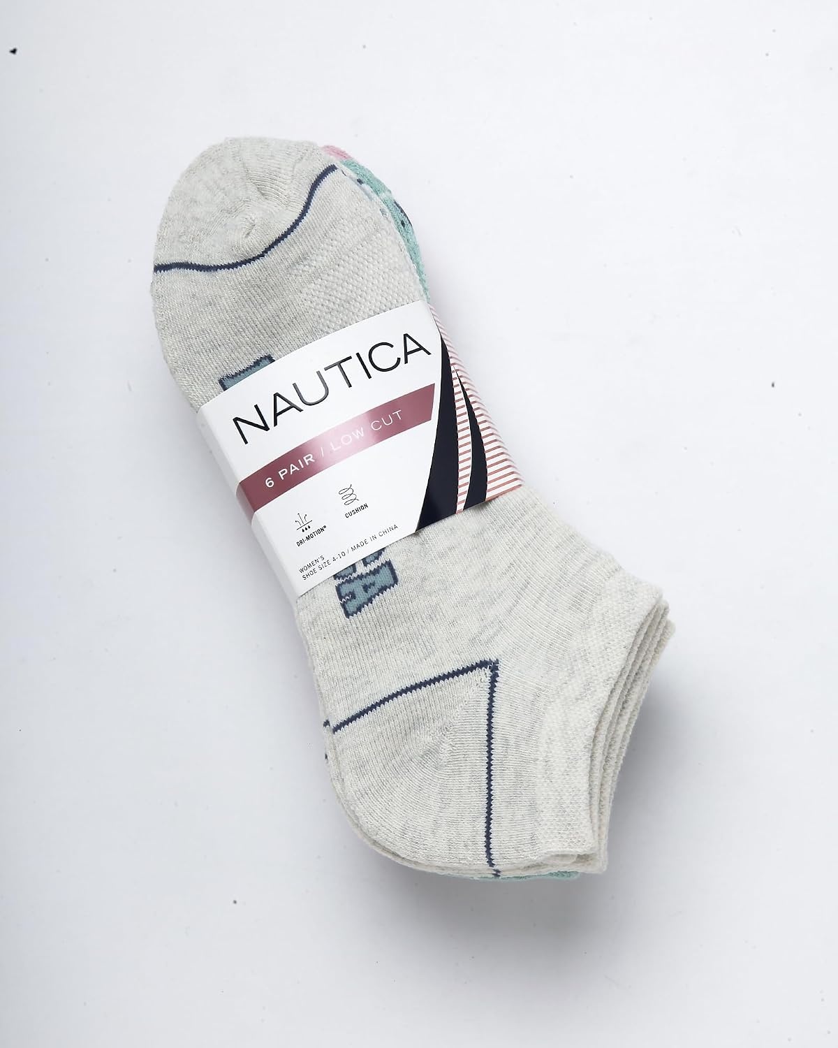 image:imageNautica Womens Low Cut Socks 6 Pack Soft Stretch Breathable Mesh Cushioned Athletic Performance No Show Socks for WomenOatmealHeather Grey Asst
