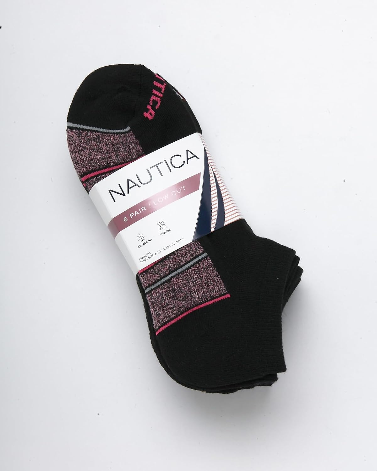 image:imageNautica Womens Low Cut Socks 6 Pack Soft Stretch Breathable Mesh Cushioned Athletic Performance No Show Socks for WomenSolid Black