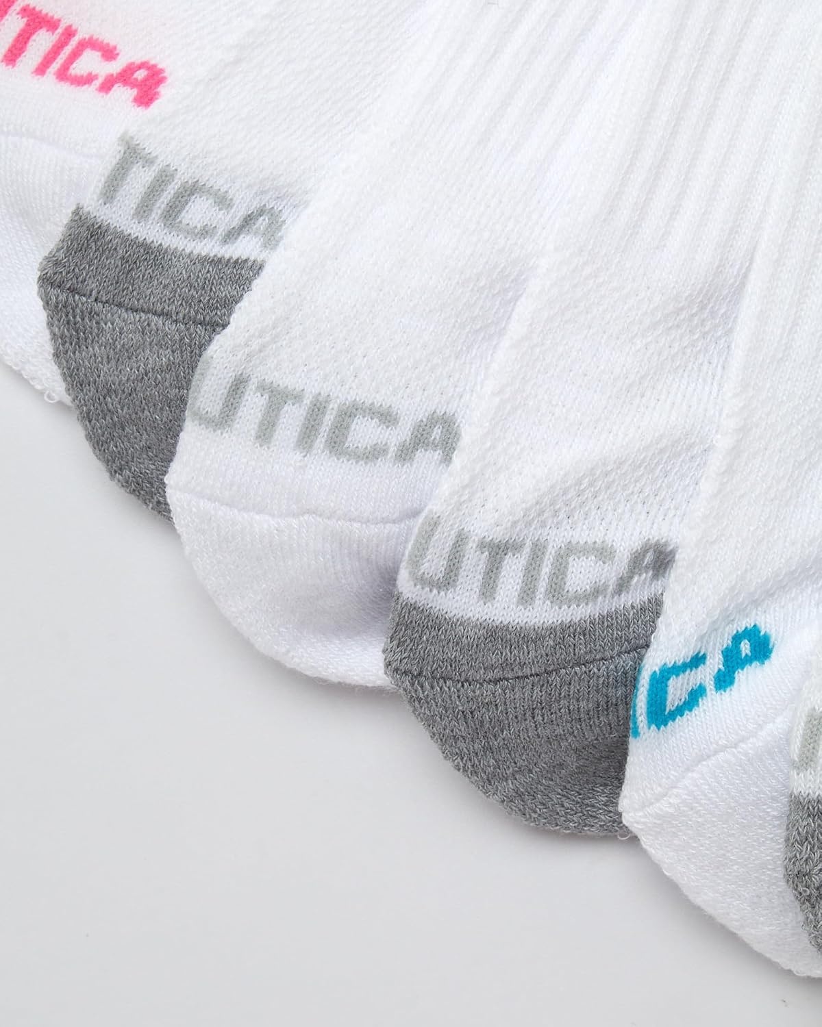 image:imageNautica Womens Low Cut Socks 6 Pack Soft Stretch Breathable Mesh Cushioned Athletic Performance No Show Socks for WomenWhiteBlue