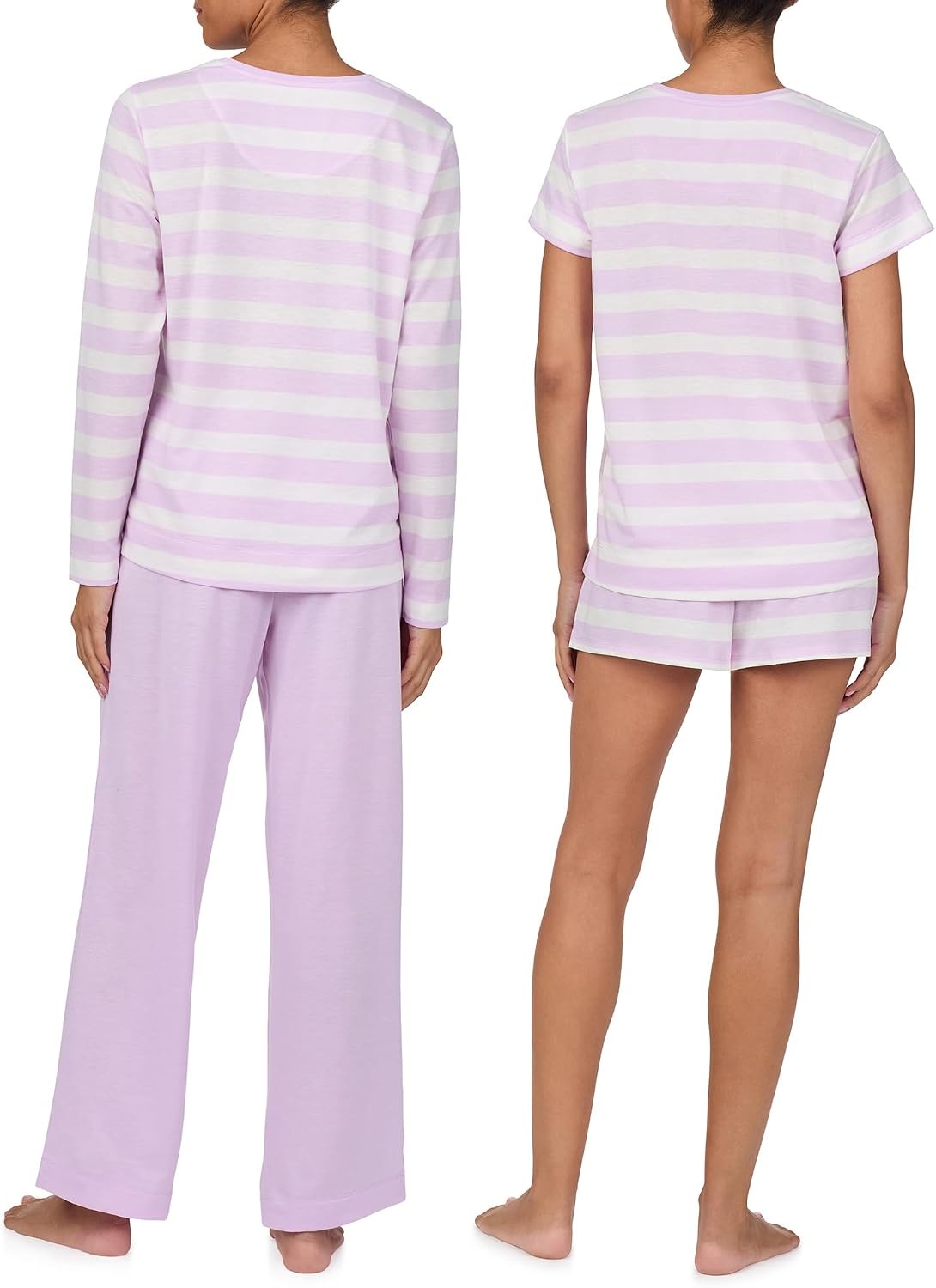 image:imageNautica Womens Matching Sleep amp Lounge Pajama Set Lightweight French Terry Long amp Short Sleeve Top Pants amp Shorts SetsLilac Stripe