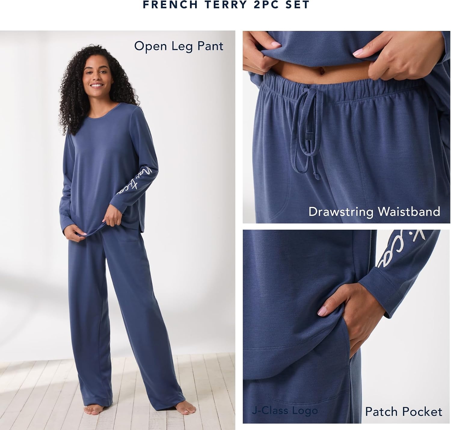 image:imageNautica Womens Matching Sleep amp Lounge Pajama Set Lightweight French Terry Long amp Short Sleeve Top Pants amp Shorts SetsLilac Stripe