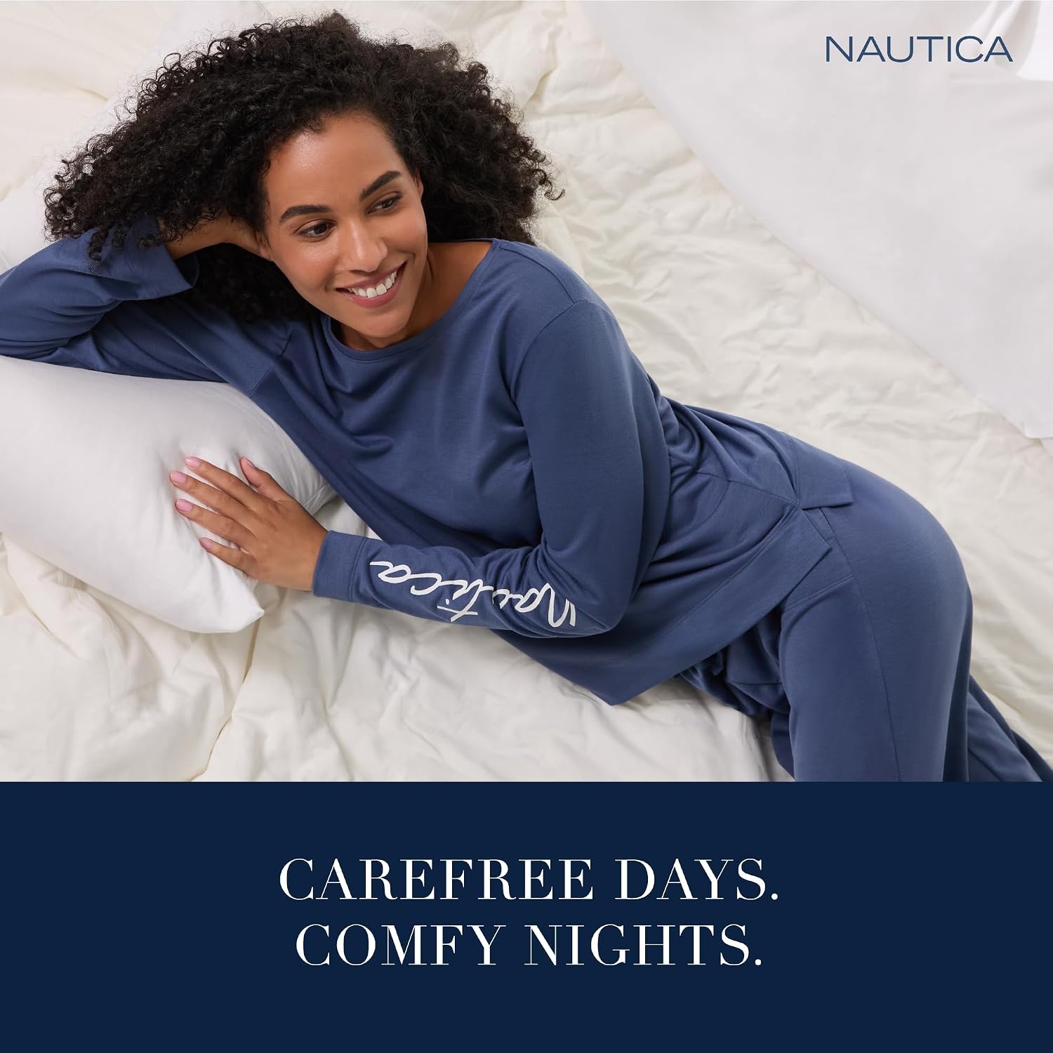 image:imageNautica Womens Matching Sleep amp Lounge Pajama Set Lightweight French Terry Long amp Short Sleeve Top Pants amp Shorts SetsMint Stripe