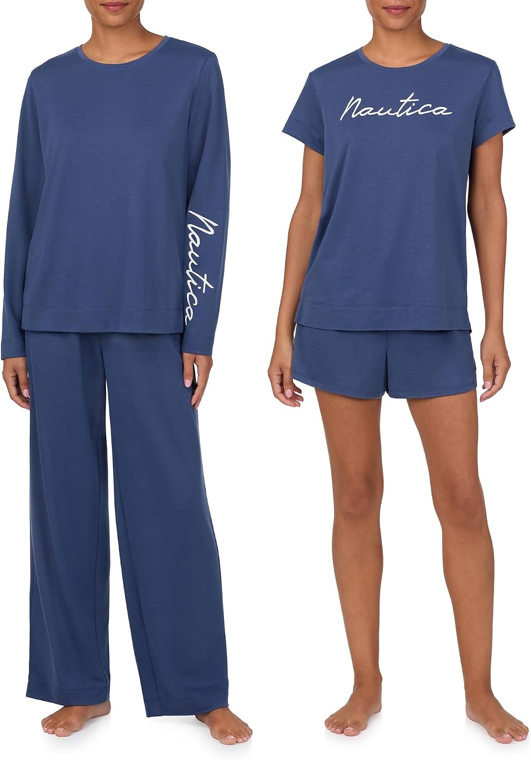 image:imageNautica Womens Matching Sleep amp Lounge Pajama Set Lightweight French Terry Long amp Short Sleeve Top Pants amp Shorts SetsNavy