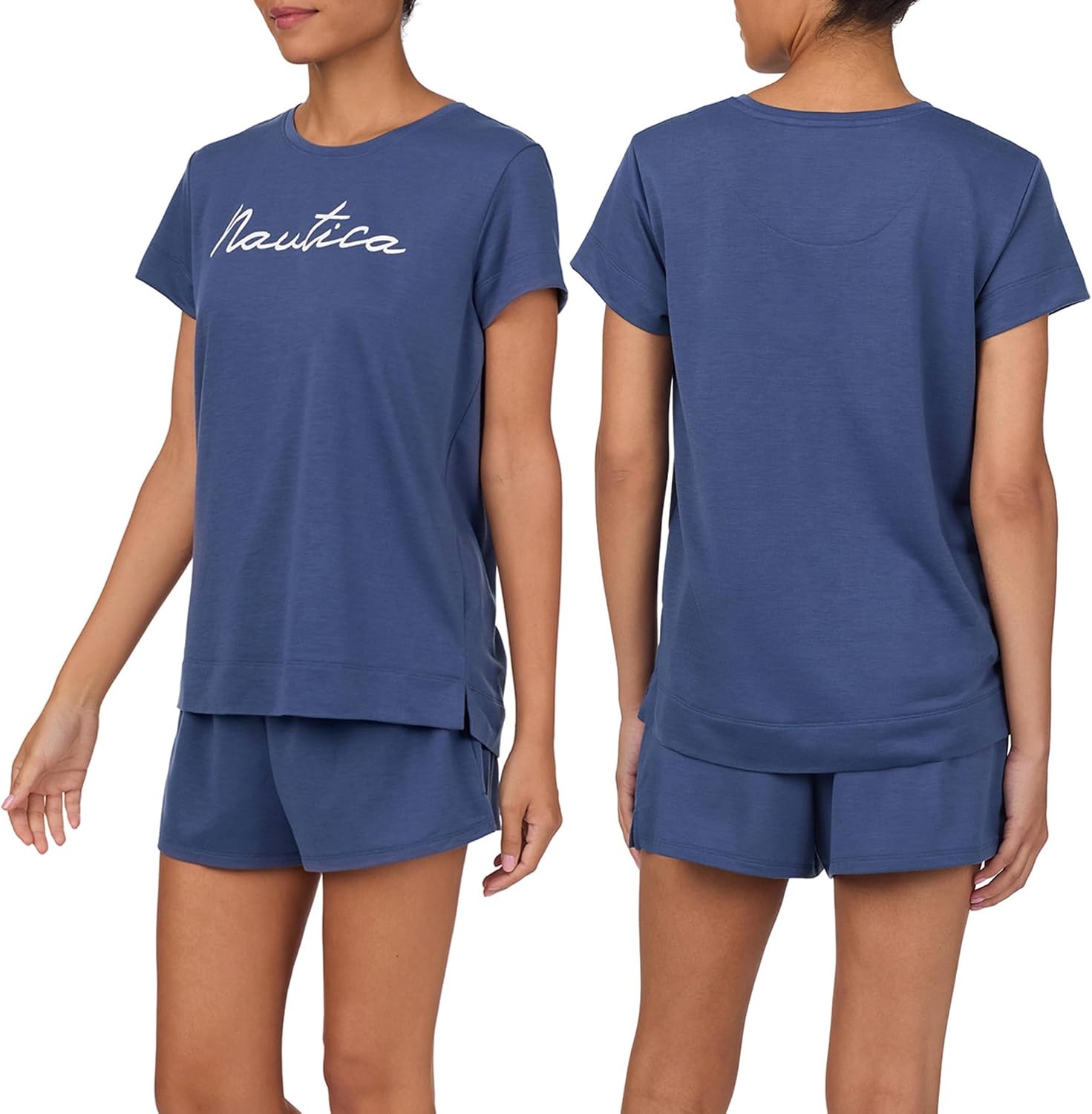 image:imageNautica Womens Matching Sleep amp Lounge Pajama Set Lightweight French Terry Long amp Short Sleeve Top Pants amp Shorts SetsNavy