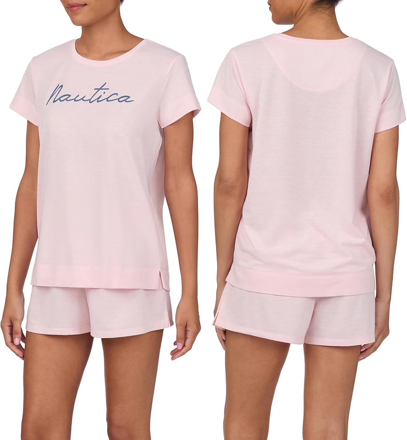 image:imageNautica Womens Matching Sleep amp Lounge Pajama Set Lightweight French Terry Long amp Short Sleeve Top Pants amp Shorts SetsPink