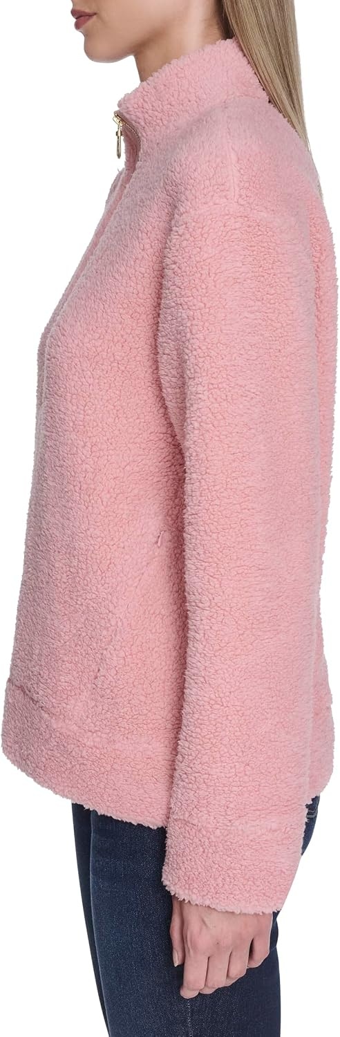 image:imageNautica Womens Mockneck Fleece Sweater PulloverBridal Rose