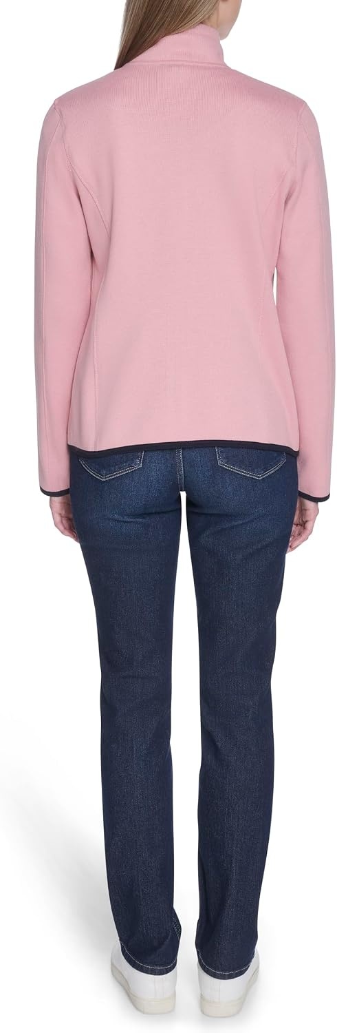 image:imageNautica Womens Mockneck Zip Up Fleece JacketBridal Rose