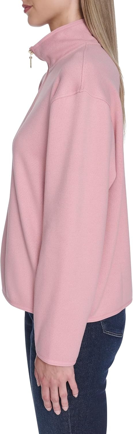 image:imageNautica Womens Mockneck Zip Up Fleece JacketNew Bridal Rose