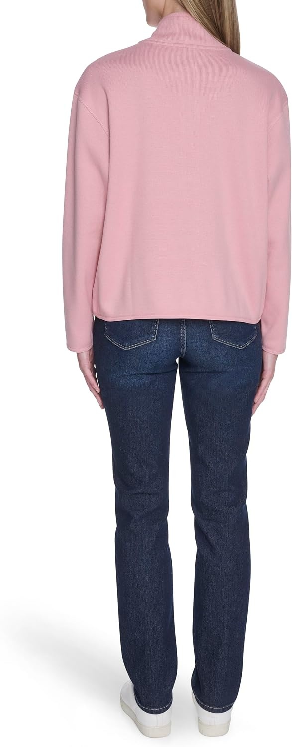 image:imageNautica Womens Mockneck Zip Up Fleece JacketNew Bridal Rose