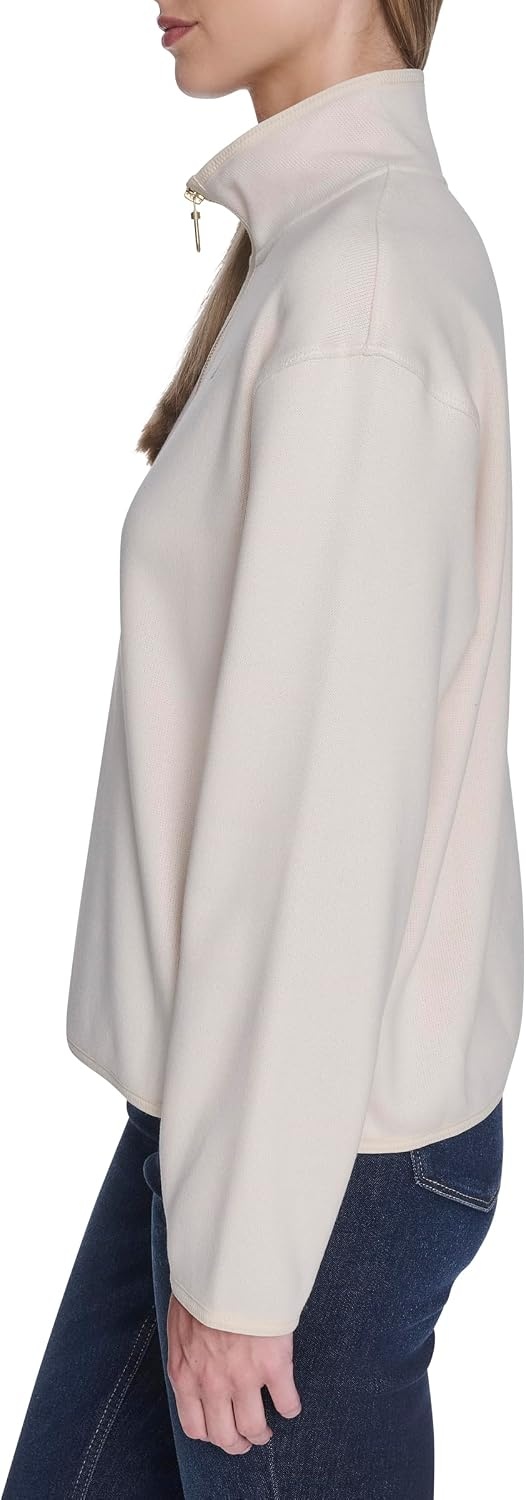 image:imageNautica Womens Mockneck Zip Up Fleece JacketNew White Swan