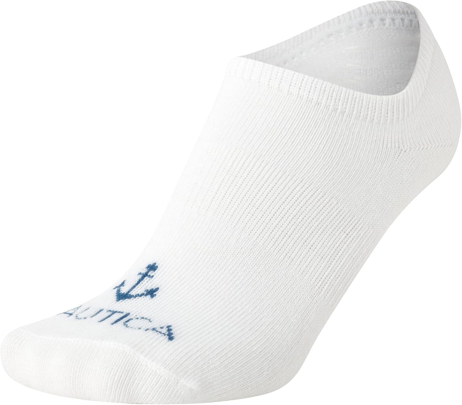 image:imageNautica Womens No Show Socks 6 Pack Soft Stretch Performance Athletic No Show Liner Socks for Women with Non Slip GripAll White