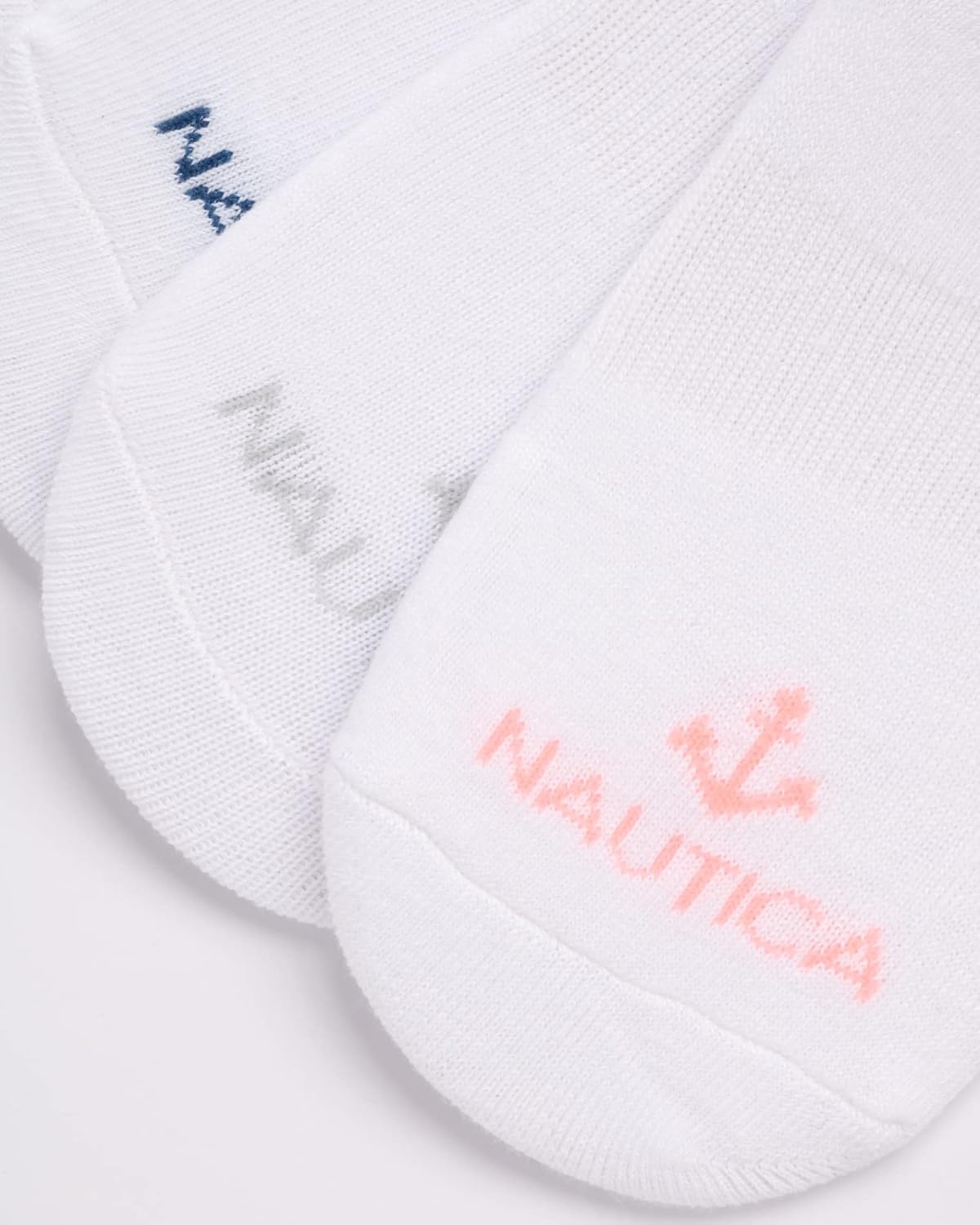 image:imageNautica Womens No Show Socks 6 Pack Soft Stretch Performance Athletic No Show Liner Socks for Women with Non Slip GripAll White