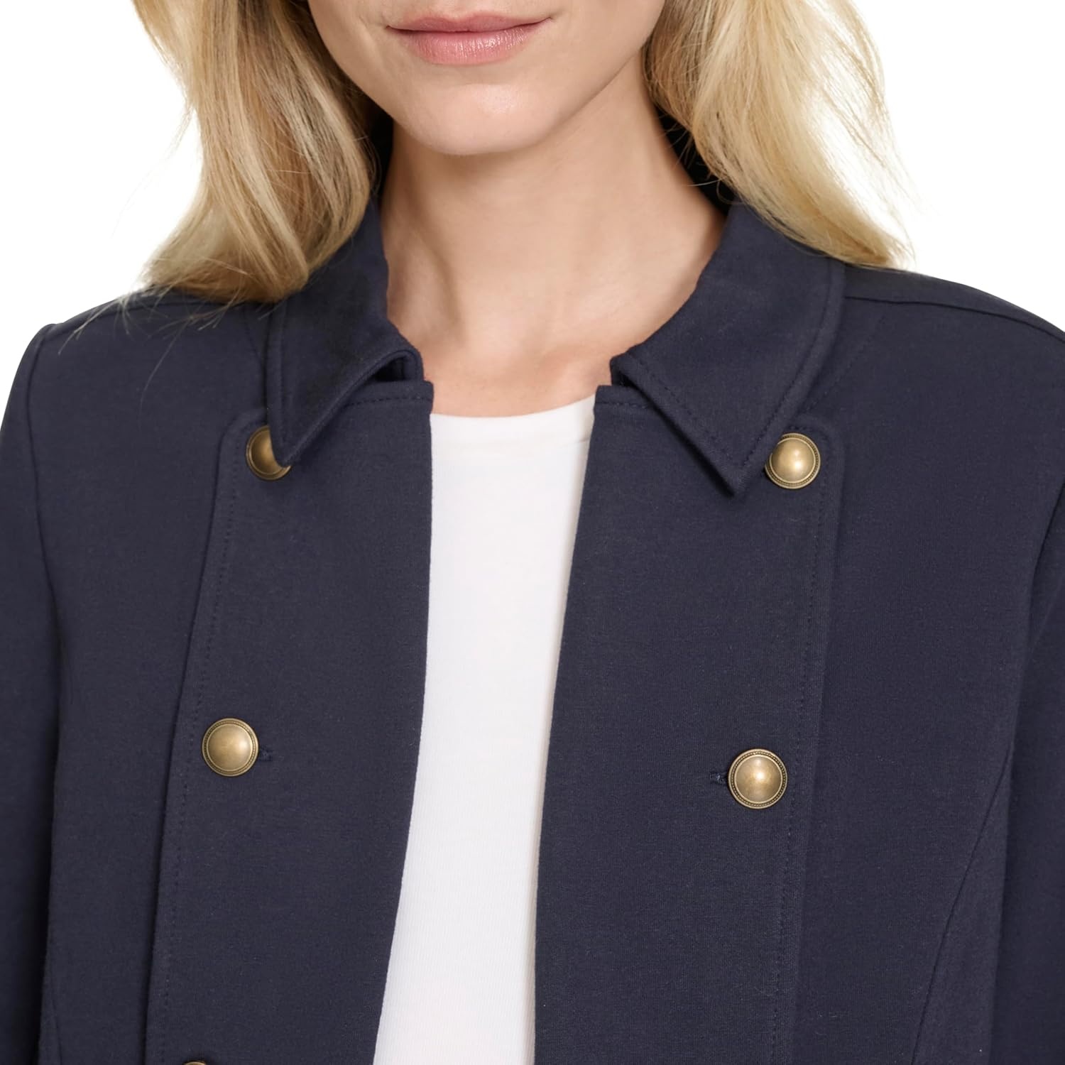 image:imageNautica Womens Open Front Knit Captains Jacket JacketNight Sky
