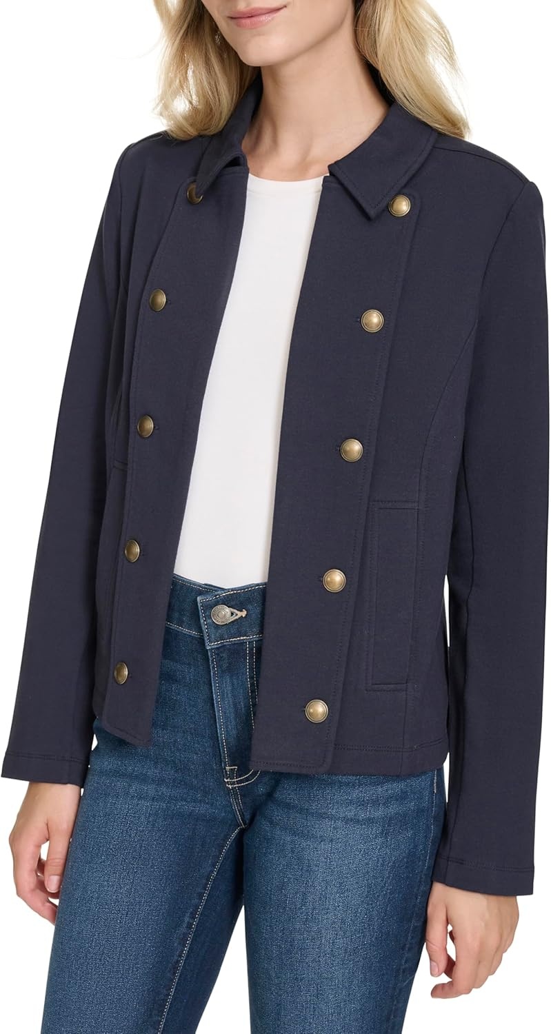 image:imageNautica Womens Open Front Knit Captains Jacket JacketNight Sky