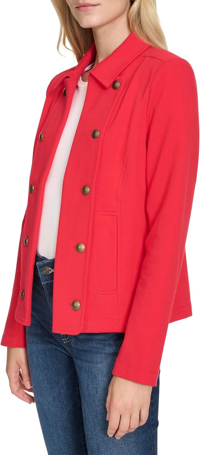 image:imageNautica Womens Open Front Knit Captains Jacket JacketRegatta Red