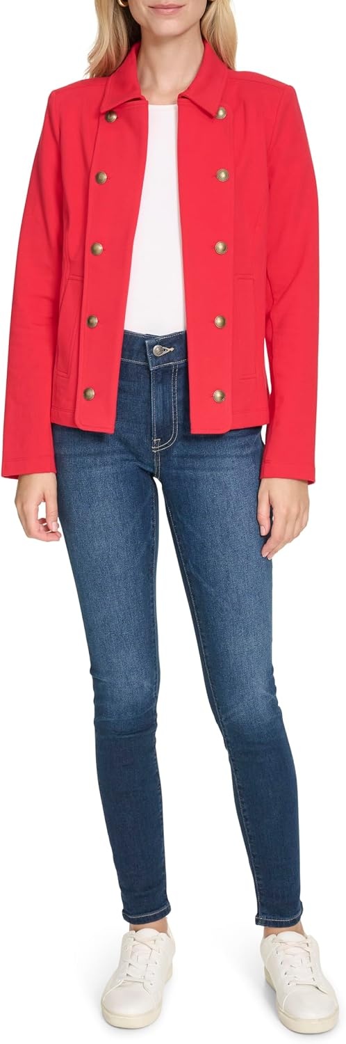 image:imageNautica Womens Open Front Knit Captains Jacket JacketRegatta Red