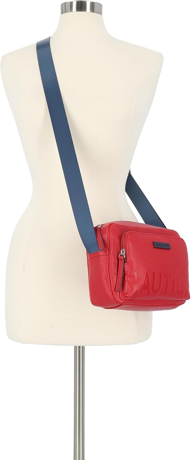 image:imageNautica Womens Out and About Adjustable Crossbody Bag Purse AdjustableRed