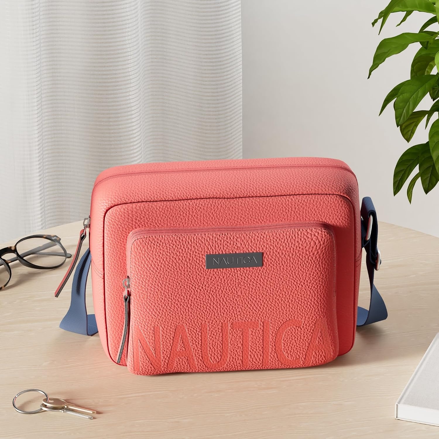 image:imageNautica Womens Out and About Adjustable Crossbody Bag Purse AdjustableRed
