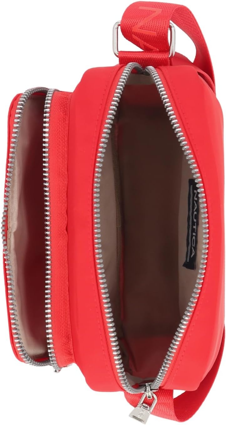 image:imageNautica Womens Out and About Adjustable Crossbody Bag Purse AdjustableRed Nylon