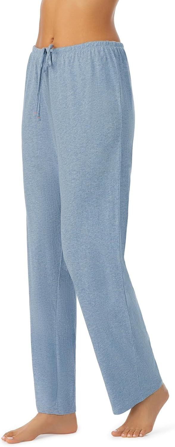image:imageNautica Womens Pajama Pants Lightweight Wide Leg Lounge Pants Cotton Knit Jersey Sleepwear Loungewear PJs for WomenHeather Blue