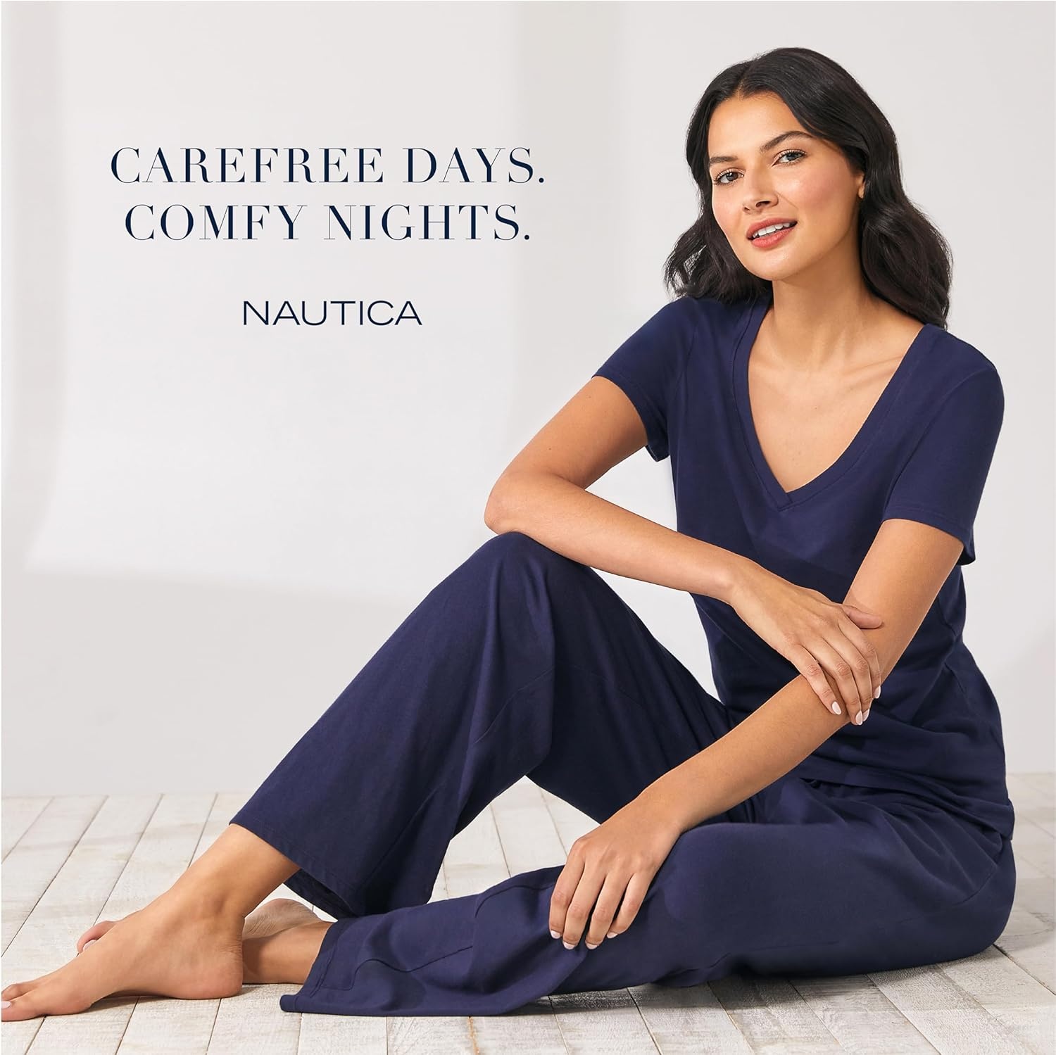 image:imageNautica Womens Pajama Pants Lightweight Wide Leg Lounge Pants Cotton Knit Jersey Sleepwear Loungewear PJs for WomenHeather Grey