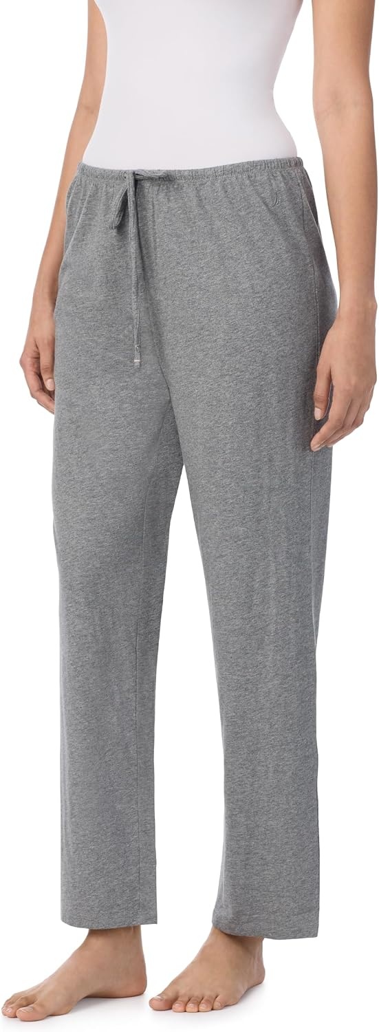image:imageNautica Womens Pajama Pants Lightweight Wide Leg Lounge Pants Cotton Knit Jersey Sleepwear Loungewear PJs for WomenHeather Grey