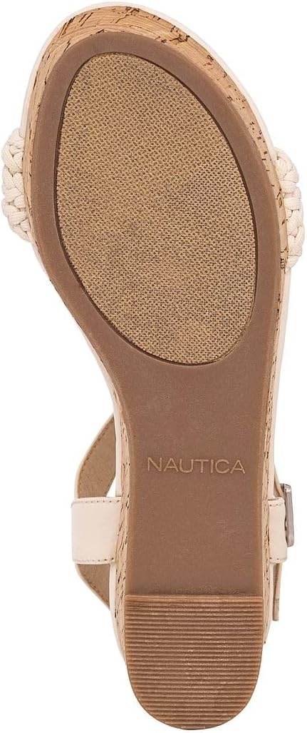 image:imageNautica Womens Platform Wedge Sandals Fashion Ankle Strap Lightweight Cushioned Casual Beach Sandal Lightweight amp ComfortableCream